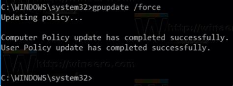 Force Update Group Policy Settings In Windows Manually