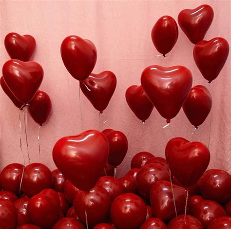 Red Heart Balloons Valentines Balloons Wedding Decor Birthday