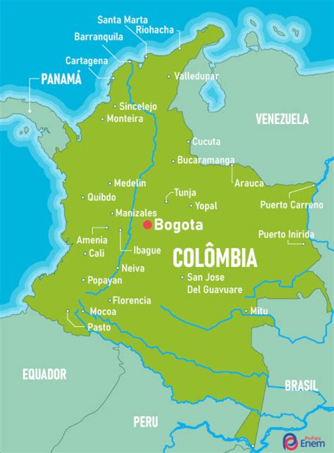 Colômbia Capital Mapa Bandeira Curiosidades Prepara Enem