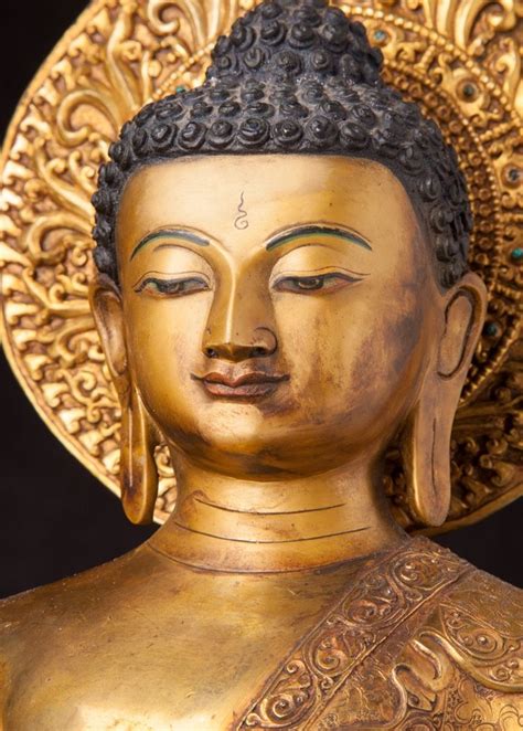 Old Bronze Nepali Buddha Statue From Nepal Made From Bronze Relaxation
