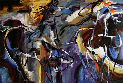 Colorful Abstract Horse Paintings By Texas Artist Laurie Pace