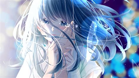 Download Depressed Anime Girl Blue Art Wallpaper