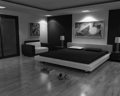 Black and white bedroom design with mullions wall. Black and white bedroom designs for men | Hawk Haven