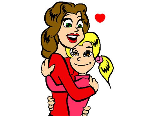 Dibujo De Madre E Hija Abrazadas Pintado Por Gerrerillo En