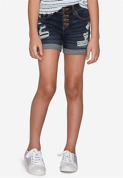 Destructed High Rise Girls Midi Shorts Justice Justice Clothing Outfits Girls Outfits Tween