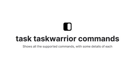 Task Taskwarrior Commands Fig