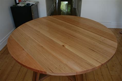 We have a variety of tabletop materials: Recycled timber round dining table