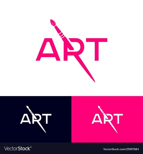 Art Logo R Monogram With Art Brush Artistic School Or Gallery Emblem