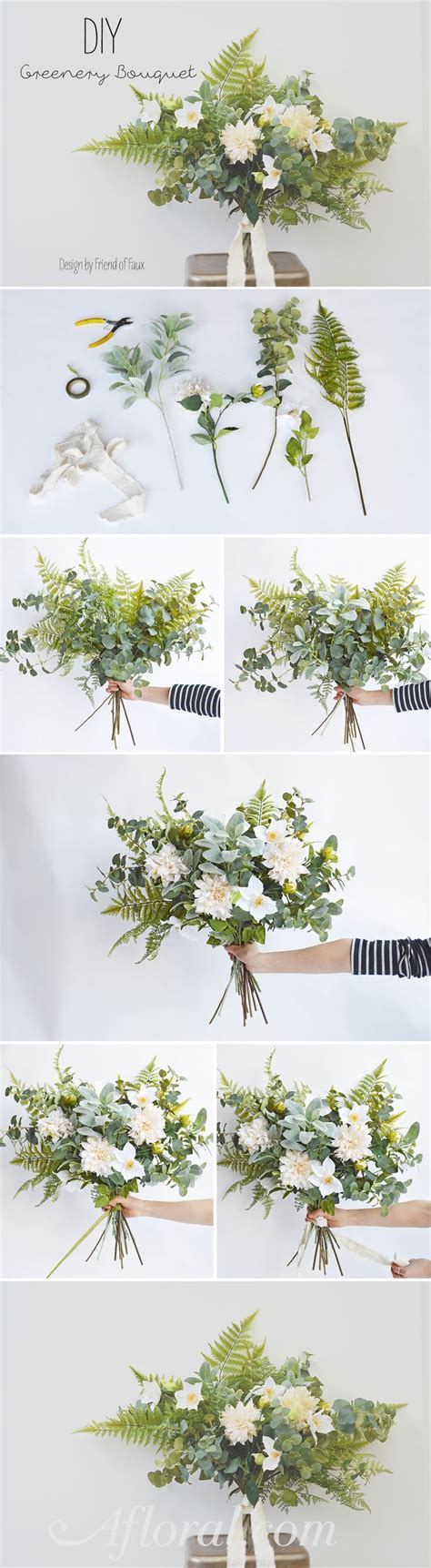 The Instructions To Make A Flower Arrangement With Greenery