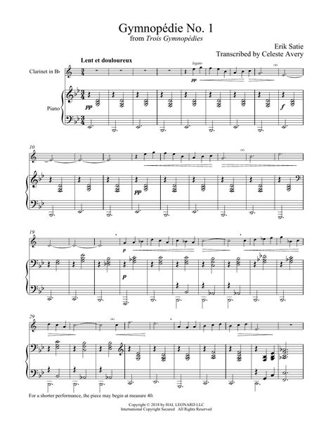 Schiller gymnop die no 1 variation with diana tishchenko. Partition autre Gymnopedie No. 1 de Erik Satie - Autre