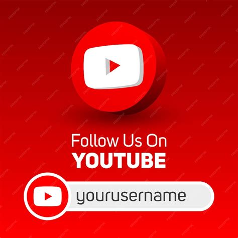 Premium Vector Follow Us On Youtube Social Media Square Banner With
