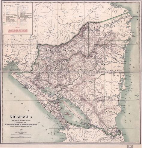 Large Scale Old Political And Administrative Map Of Nicaragua With