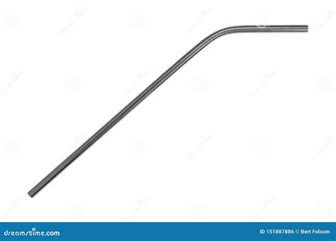 Stainless Steel Metal Straw On A White Background Stock Photo Image