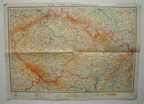 Zem Esk A Moravskoslezsk Mapa Aukro