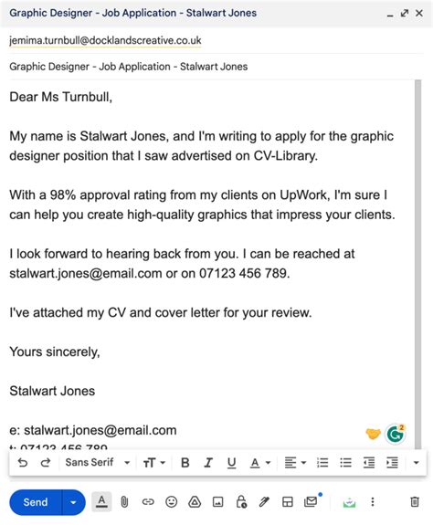 How To Send A Cv By Email Example Template And Tips