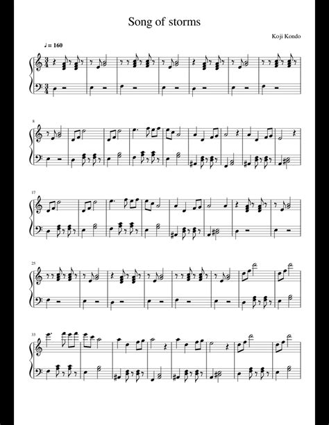 Composition by koji kondo game released in november 1998. Song of storms sheet music for Piano download free in PDF or MIDI