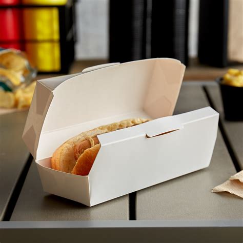 6 18 X 2 18 X 2 14 White Paper Hot Dog Clamshell Container 125pack