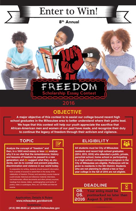 Deadline for Freedom Scholarship Essay Contest is one month away » Urban Milwaukee