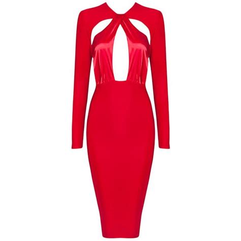 larissa red bandage dress liked on polyvore featuring dresses midi dress midi bandage dress