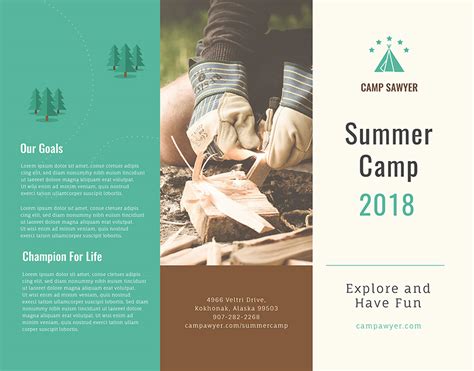 Summer Camp Brochure Template In Ms Word Illustrator Publisher Indesign Photoshop Pages