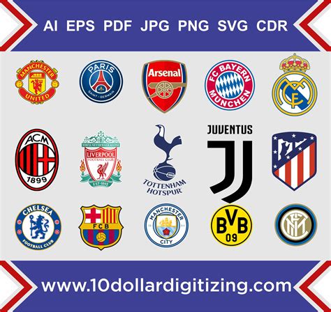 Football Soccer Logos Vector Files Packfutbol Club Soccer