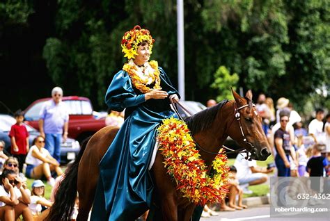 Pau Rider Aloha Week Hawaii Stock Photo