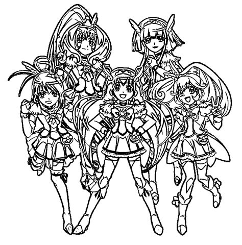 Glitter Force Girls Coloring Page