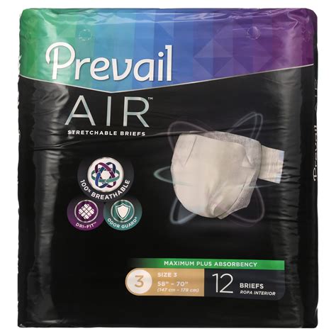 Prevail Air Maximum Plus Absorbency Stretchable Incontinence Briefs