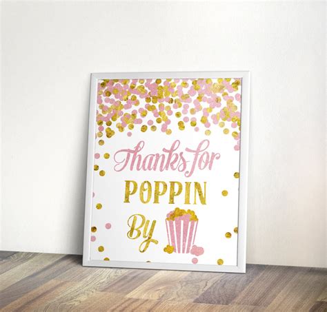 Thanks For Poppin By Popcorn Sign 11x14 8x10 Glitter Etsy