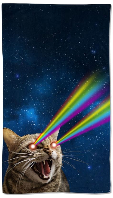 Galaxy Laser Cat Towel Animals And Pets Funny Animals Cute Animals