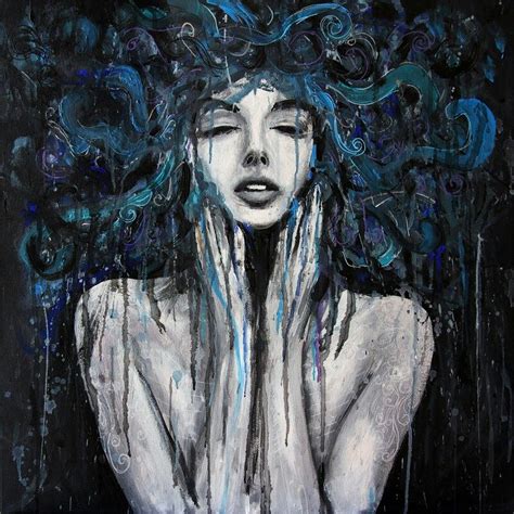 Tumblr Art Blue Lady Abstract Girl Oil Painting Abstract Acrylic