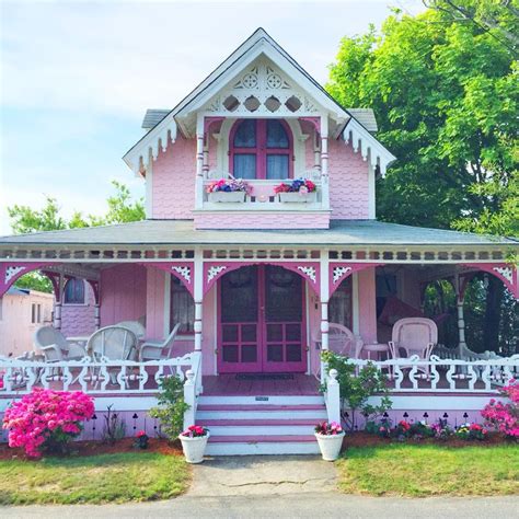 Pink Gingerbread House Oak Bluffs Marthas Vineyard Pink House