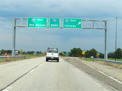 Iowa Interstate 74 Westbound Cross Country Roads