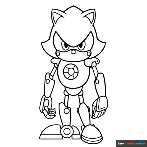 Metal Sonic Coloring Page Easy Drawing Guides