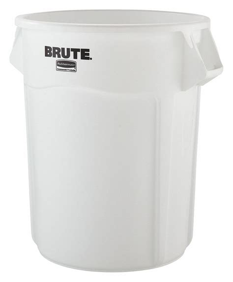 Rubbermaid Commercial Products 55 Gal Round Trash Can Plastic White