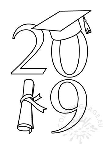 By coloring the free coloring pages find your favorite graduation. Class of 2019 vertical Graduation - Coloring Page