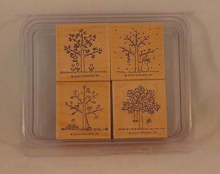 Amazon Com Stampin Up TREE FOR ALL SEASONS Set Of Decorative Rubber Stamps Retired Toys