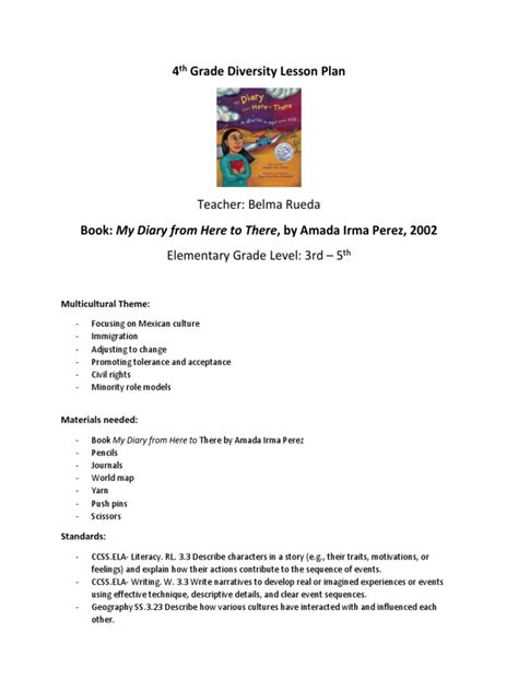 Diversity Lesson Plan Pdf Narrative Multiculturalism