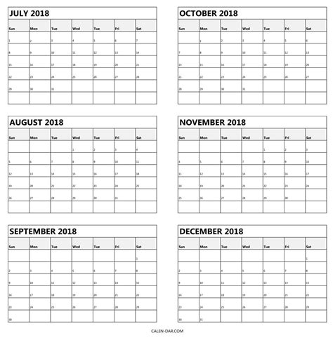 Dashing Free Six Month Calendar Template Printable Blank Calendar