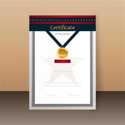 Modèle De Certificat De Participation Ou De Diplôme Vierge Vecteur