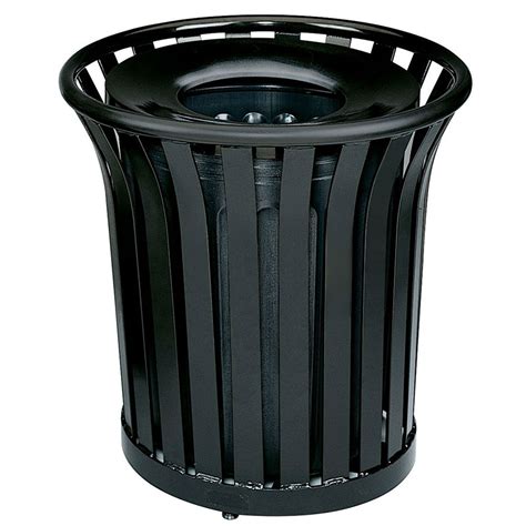 Rubbermaid Fgmt32plbk 36 Gal Outdoor Decorative Trash Can Metal Black