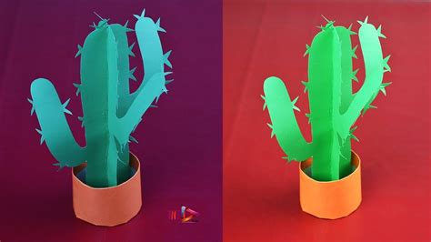 How To Make A Paper Cactus Tutorial🌵diy 3d Paper Origami Cactus Youtube