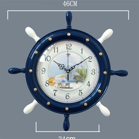 Large 18 Inch Nautical Wall Clock Beach Themed Hanging Kids Cool