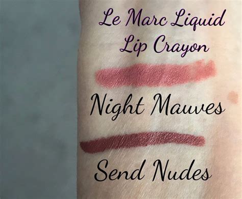 Swatches Of Marc Jacobs Le Marc Liquid Lip Crayons In Night Mauves And