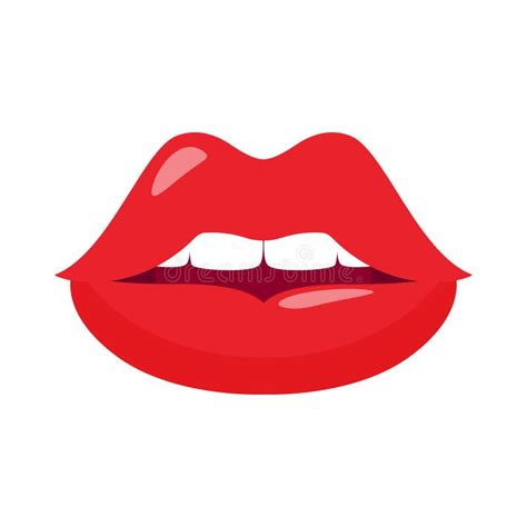 Red Female Lips Stock Vector Illustration Of Girl Glossy 133820535