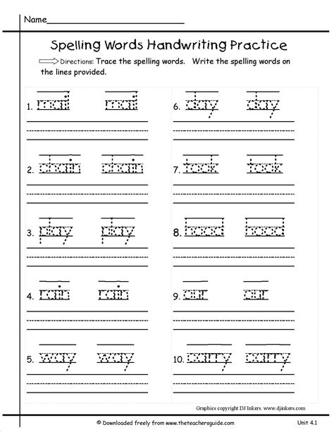 Free Printable Handwriting Worksheets For First Grade Printable