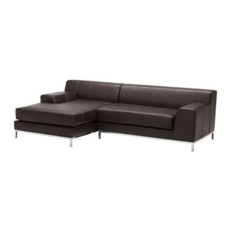 Ikea Kramfors Brown Leather Sectional Sofa Aptdeco