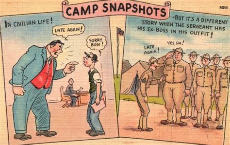 Camp Snapshots Civilian And Sergeant Life Comic Card Vintage Postcard Picclick