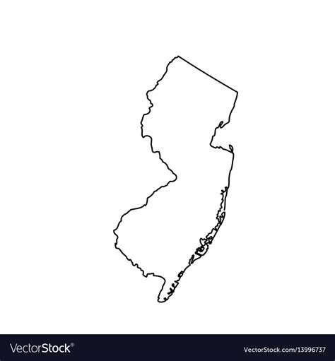 Map Of The Us State Of New Jersey Royalty Free Vector Image