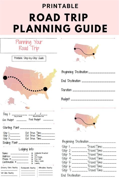 Free Printable Road Trip Planning Guide In 2020 Road Trip Planning